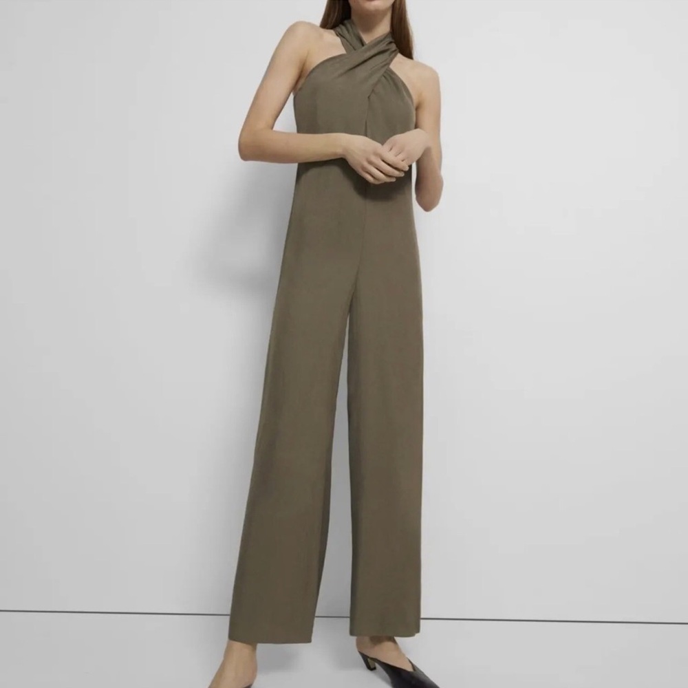 Theory Twist Front Halter Neck Jumpsuit